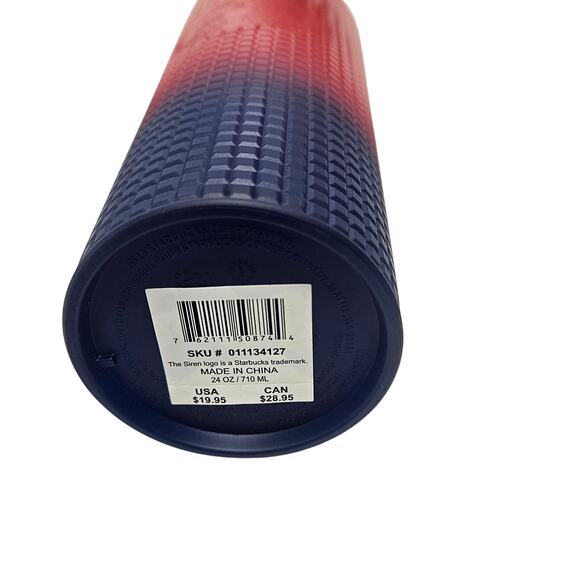 Starbucks 2022 Summer Watermelon Gradient Grid Venti 24 OZ Cold Cup Tumbler NWT - Picture 4 of 6